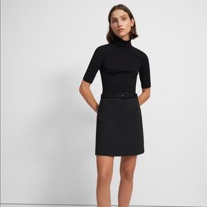 Theory Knit Combo Dress in Utility Wool